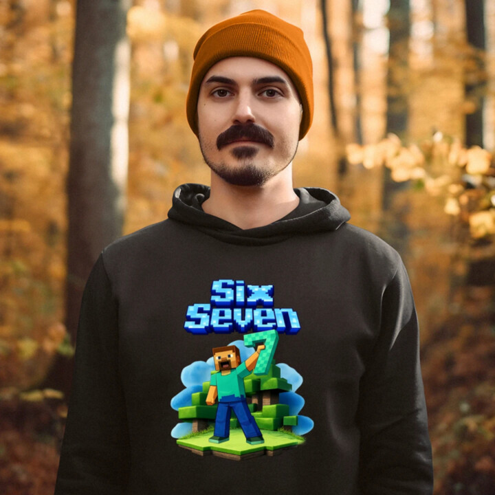 Steve 67 - Six Seven  - pánska mikina s potlačou - inspirované Minecraft