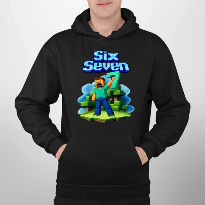 Steve 67 - Six Seven  - pánska mikina s potlačou - inspirované Minecraft