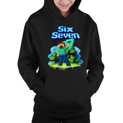 Steve 67 - Six Seven - detská mikina s kapucňou - inspirované Minecraft