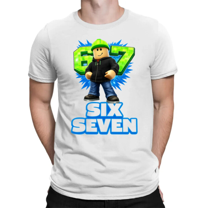 Six Seven 67 - pánske tričko s potlačou - inšpirované Roblox