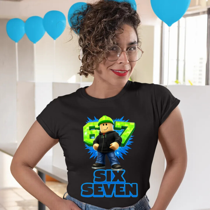Six Seven 67 - dámske tričko s potlačou - inšpirované Roblox