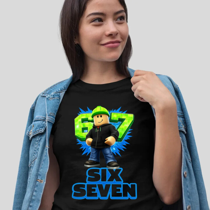 Six Seven 67 - dámske tričko s potlačou - inšpirované Roblox