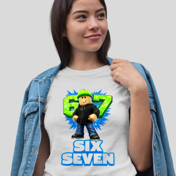 Six Seven 67 - dámske tričko s potlačou - inšpirované Roblox