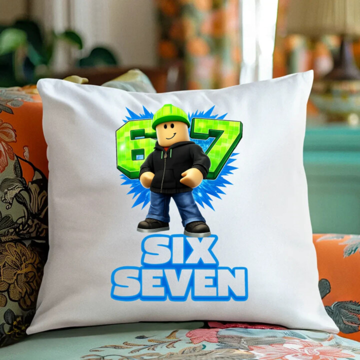 Six Seven 67 - vankúš s potlačou - inšpirované Roblox