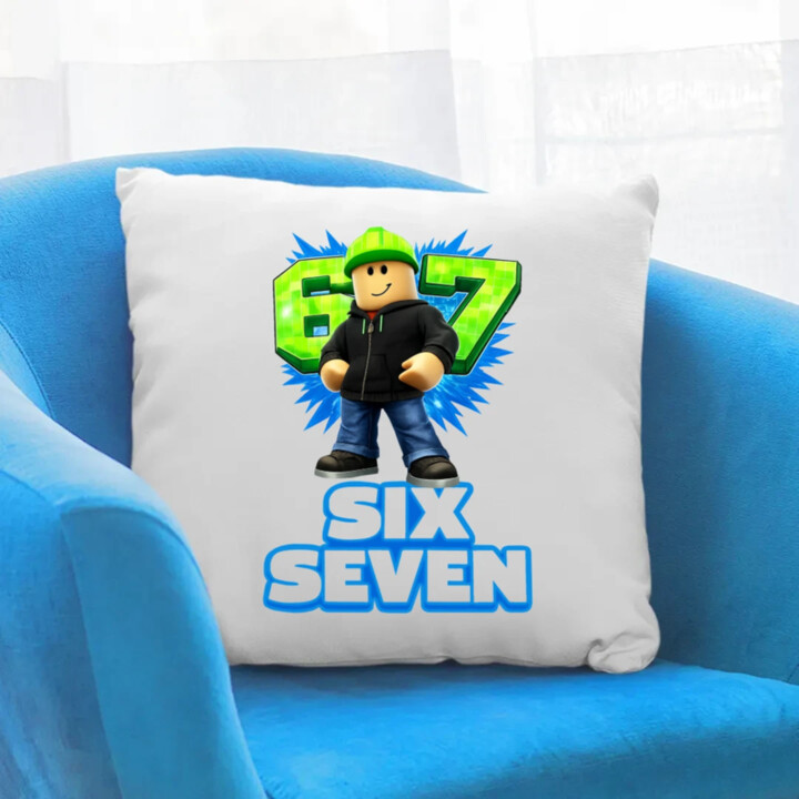 Six Seven 67 - vankúš s potlačou - inšpirované Roblox