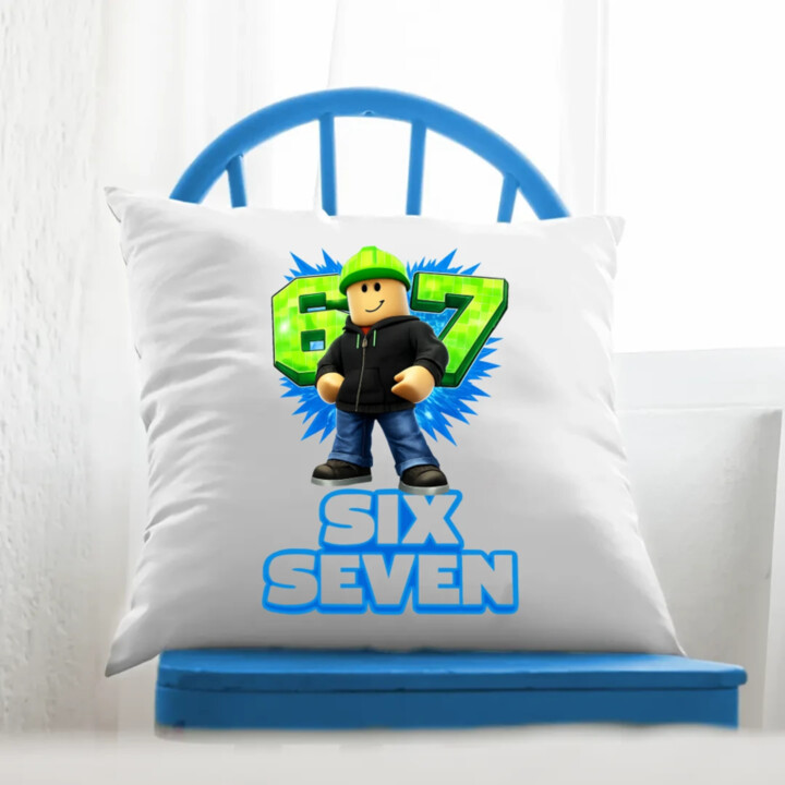 Six Seven 67 - vankúš s potlačou - inšpirované Roblox