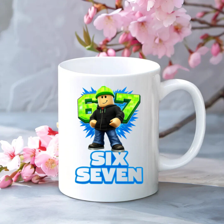 Six Seven 67 - keramický hrnček s potlačou - inšpirované Roblox