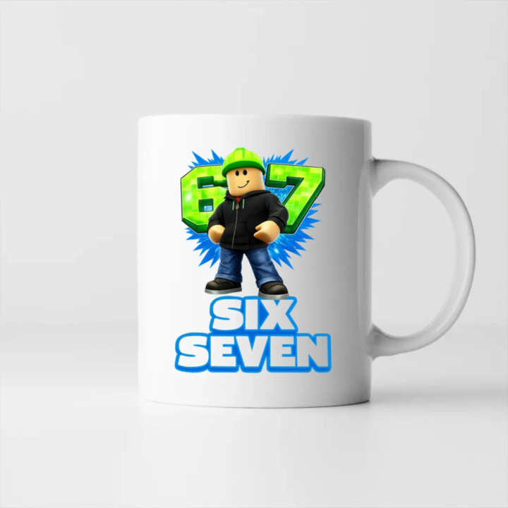 Six Seven 67 - keramický hrnček s potlačou - inšpirované Roblox