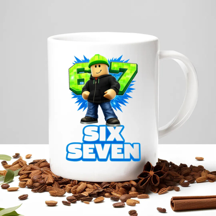 Six Seven 67 - keramický hrnček s potlačou - inšpirované Roblox