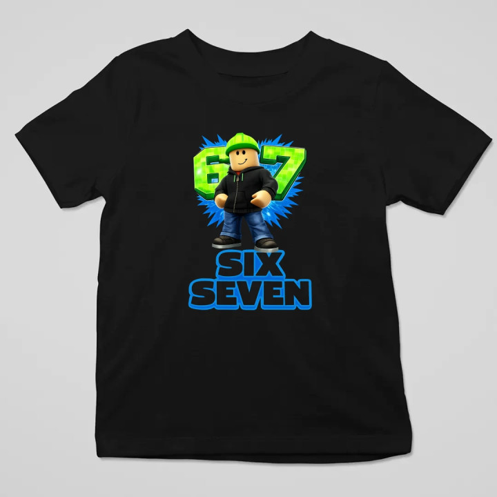 Six Seven 67 - detské tričko s potlačou - inšpirované Roblox