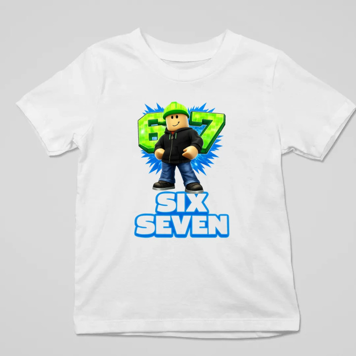 Six Seven 67 - detské tričko s potlačou - inšpirované Roblox