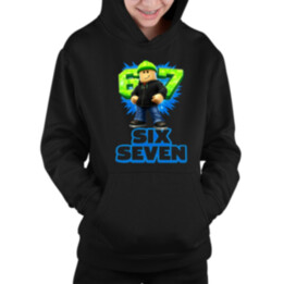 Six Seven 67 - detská mikina s kapucňou - inšpirované Roblox