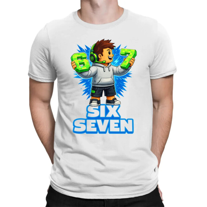 67 - Six Seven - pánske tričko s potlačou - inšpirované Roblox