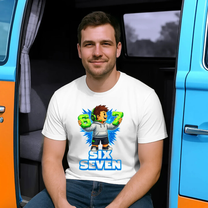 67 - Six Seven - pánske tričko s potlačou - inšpirované Roblox
