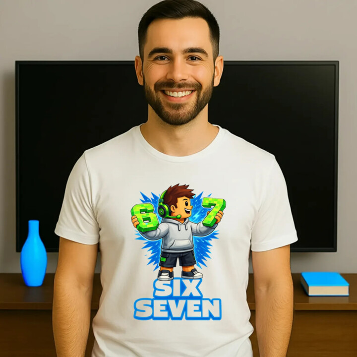 67 - Six Seven - pánske tričko s potlačou - inšpirované Roblox
