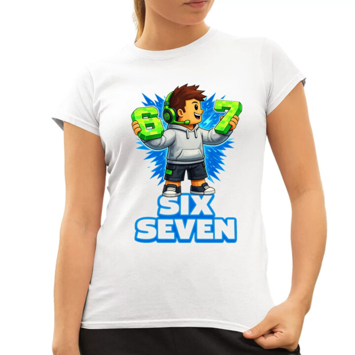 67 - Six Seven - dámske tričko s potlačou - inšpirované Roblox