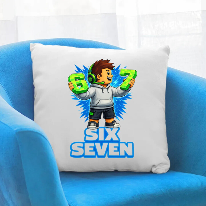 67 - Six Seven - vankúš s potlačou - inšpirované Roblox
