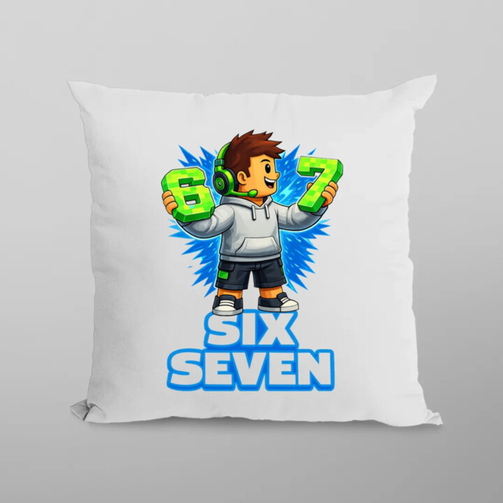 67 - Six Seven - vankúš s potlačou - inšpirované Roblox