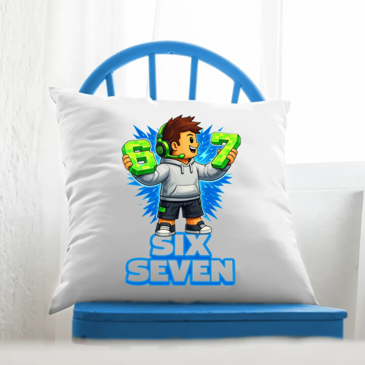 67 - Six Seven - vankúš s potlačou - inšpirované Roblox