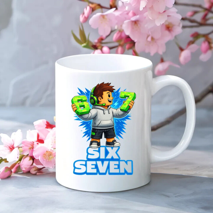 67 - Six Seven - keramický hrnček s potlačou - inšpirované Roblox