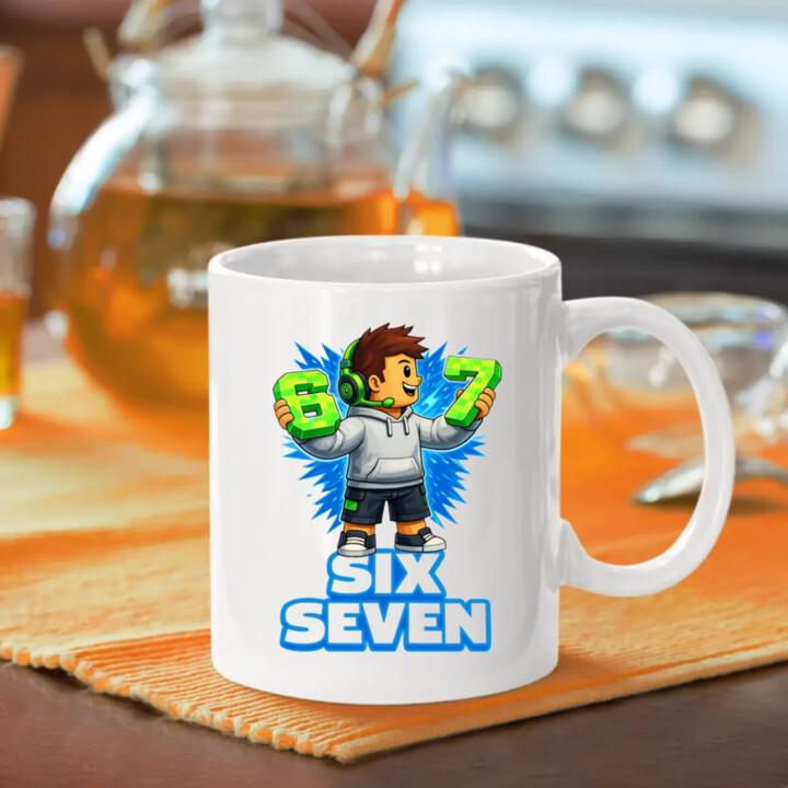 67 - Six Seven - keramický hrnček s potlačou - inšpirované Roblox