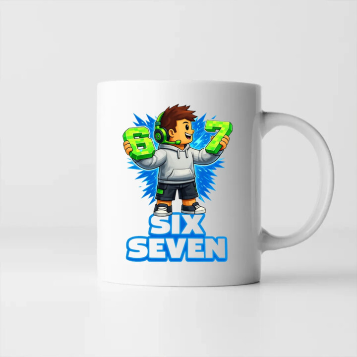 67 - Six Seven - keramický hrnček s potlačou - inšpirované Roblox