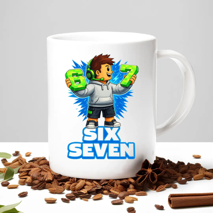 67 - Six Seven - keramický hrnček s potlačou - inšpirované Roblox