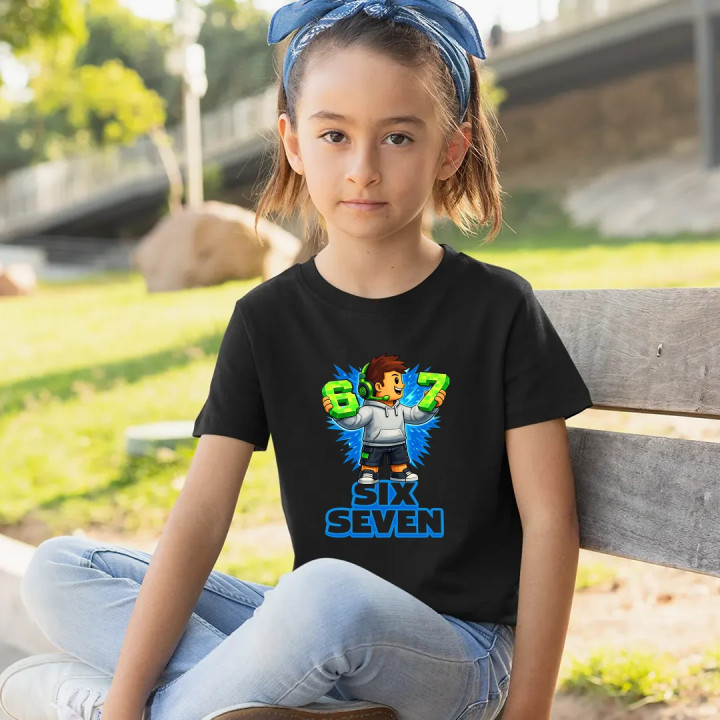 67 - Six Seven - detské tričko s potlačou - inšpirované Roblox
