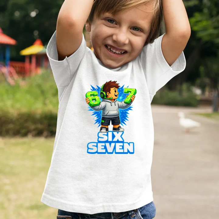 67 - Six Seven - detské tričko s potlačou - inšpirované Roblox