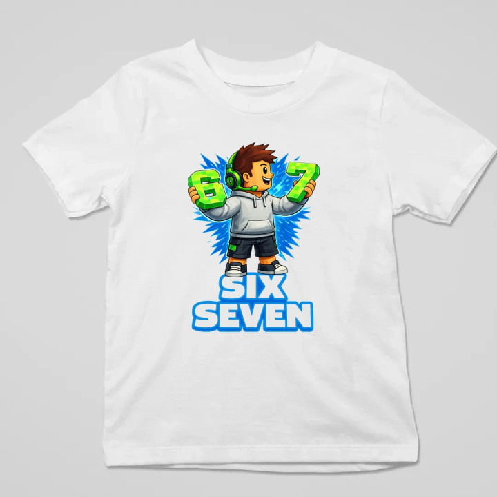 67 - Six Seven - detské tričko s potlačou - inšpirované Roblox