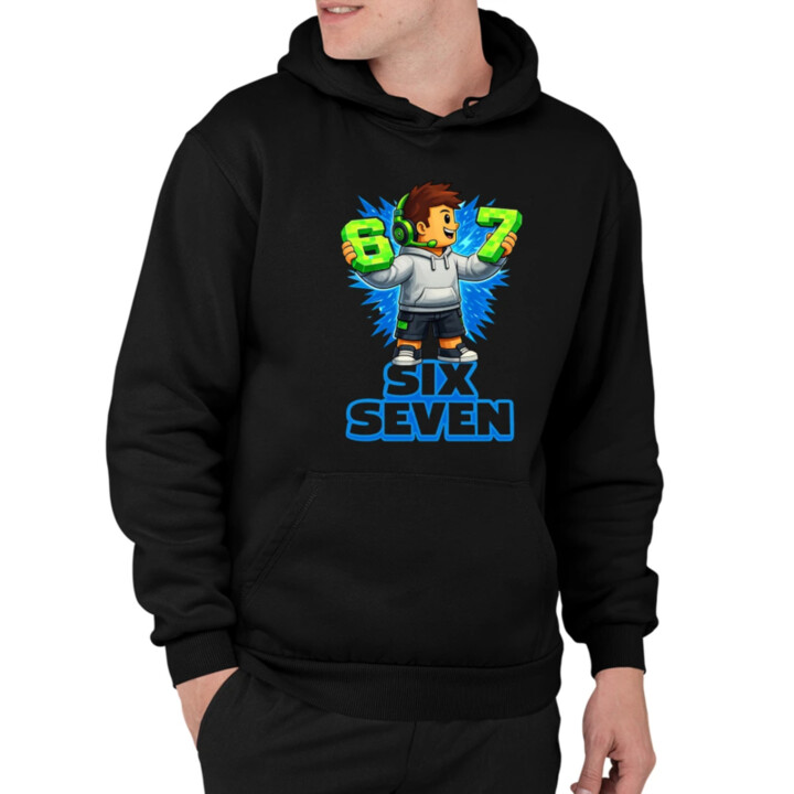 67 - Six Seven  - pánska mikina s potlačou - inšpirované Roblox