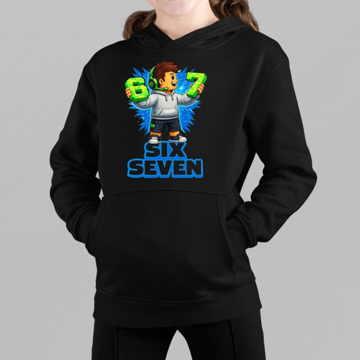67 - Six Seven - detská mikina s kapucňou - inšpirované Roblox