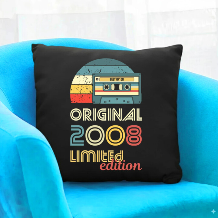 Original - best of' 2008 - čierny vankúš s potlačou