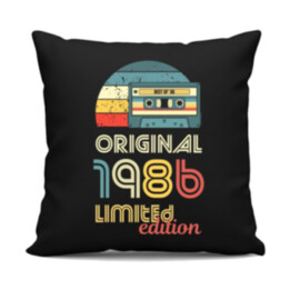 Original - best of' 1986 - čierny vankúš s potlačou