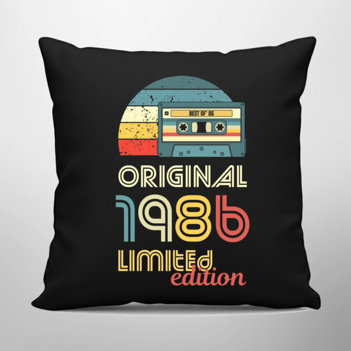 Original - best of' 1986 - čierny vankúš s potlačou