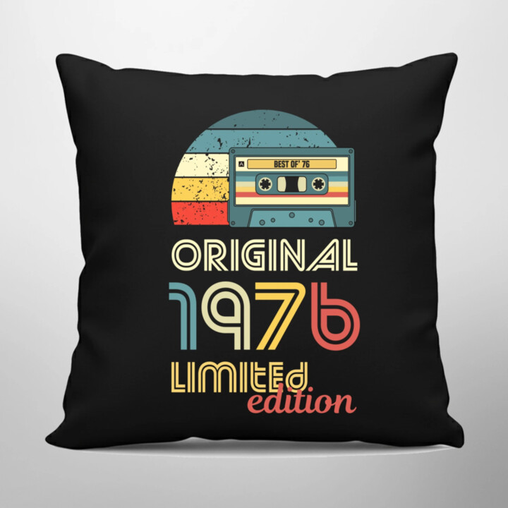 Original - best of' 1976 - čierny vankúš s potlačou