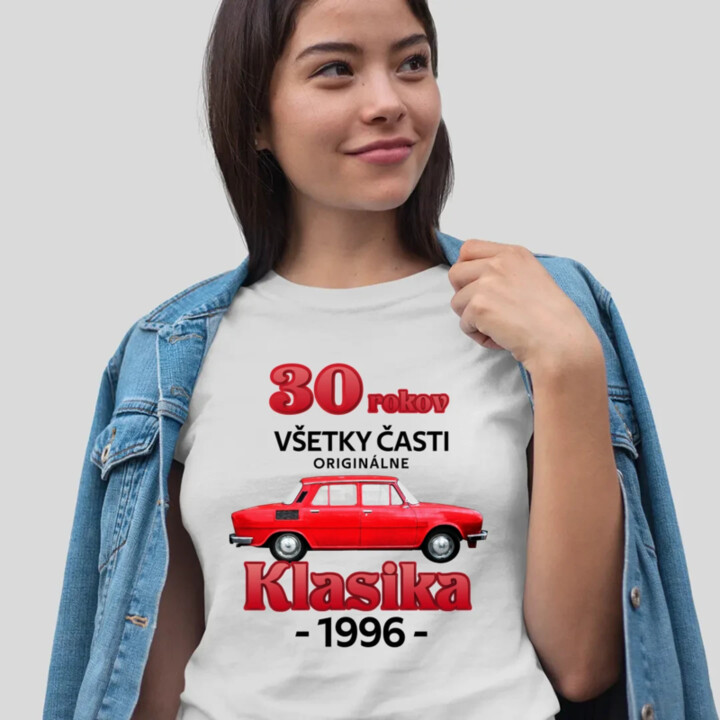 30 rokov - všetky časti originálne - Klasika 1996 - dámske tričko s potlačou