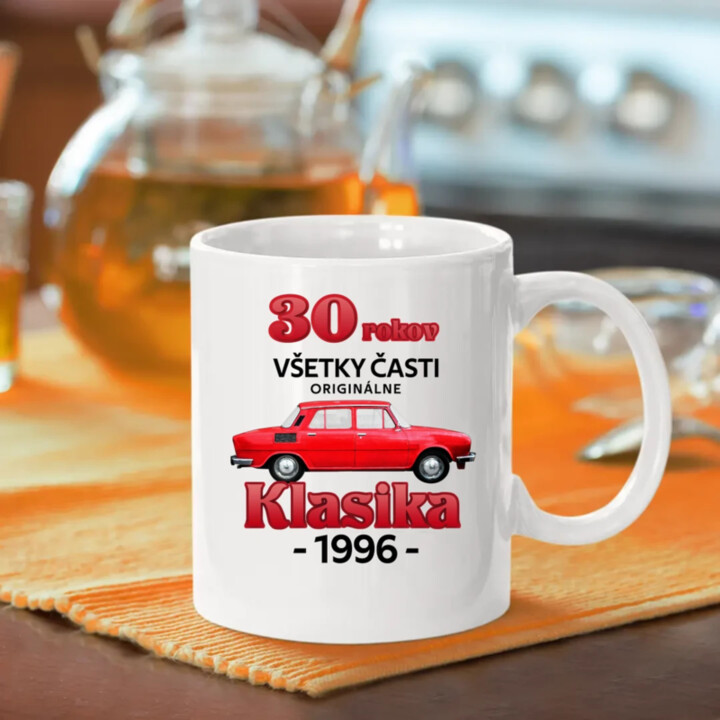 30 rokov - všetky časti originálne - Klasika 1996 - keramický hrnček s potlačou