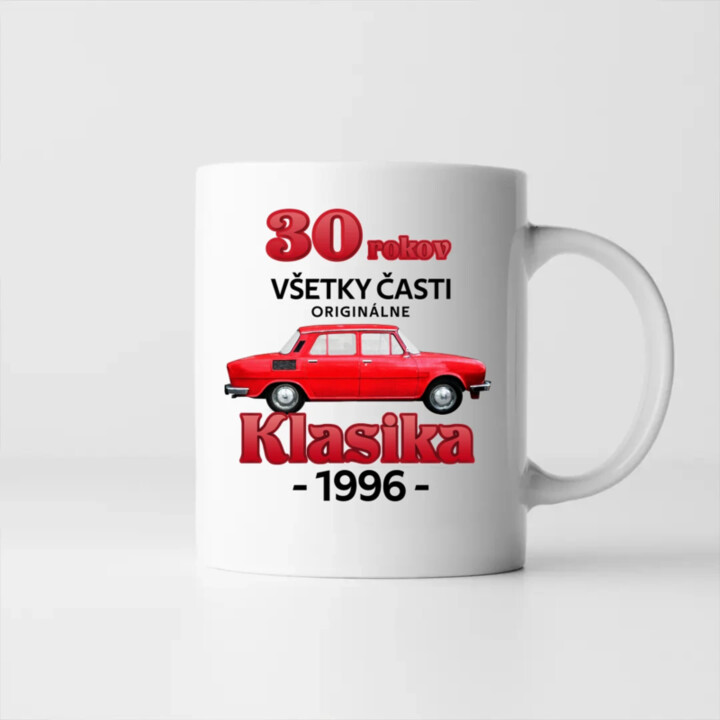 30 rokov - všetky časti originálne - Klasika 1996 - keramický hrnček s potlačou
