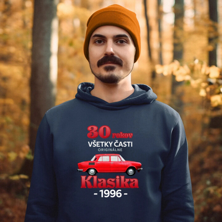 30 rokov - všetky časti originálne - Klasika 1996  - pánska mikina s potlačou