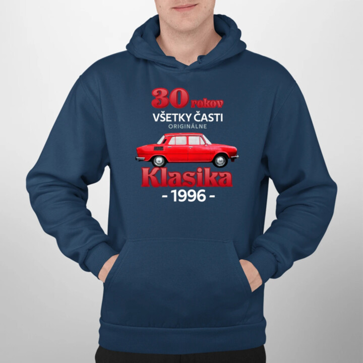 30 rokov - všetky časti originálne - Klasika 1996  - pánska mikina s potlačou