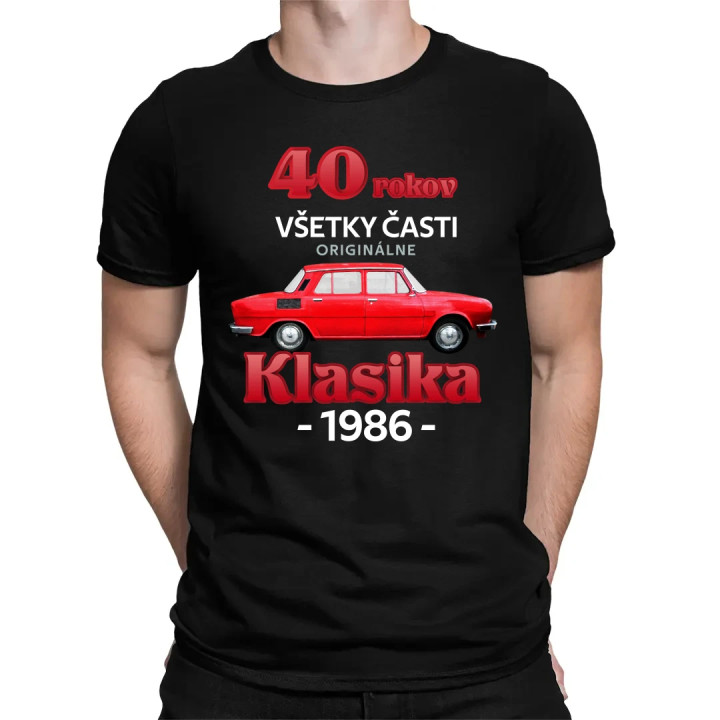 40 rokov - všetky časti originálne - Klasika 1986 - pánske tričko s potlačou