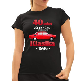 40 rokov - všetky časti originálne - Klasika 1986 - dámske tričko s potlačou