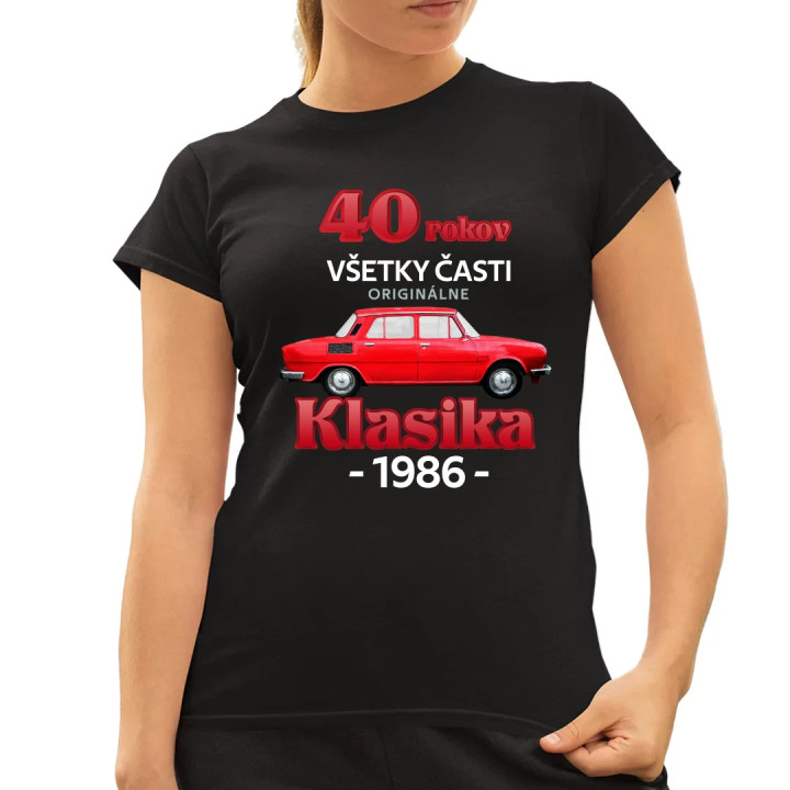 40 rokov - všetky časti originálne - Klasika 1986 - dámske tričko s potlačou