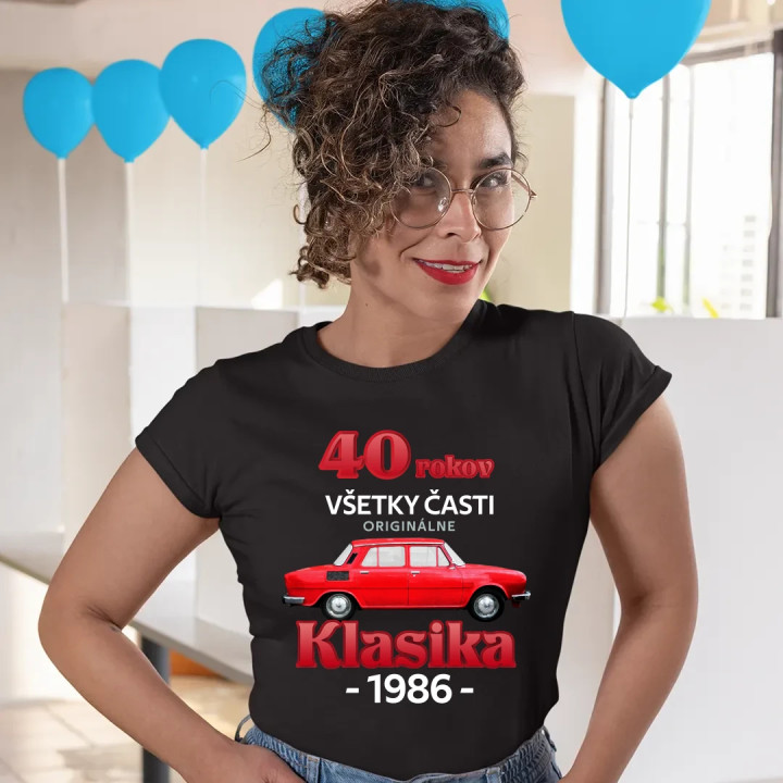 40 rokov - všetky časti originálne - Klasika 1986 - dámske tričko s potlačou
