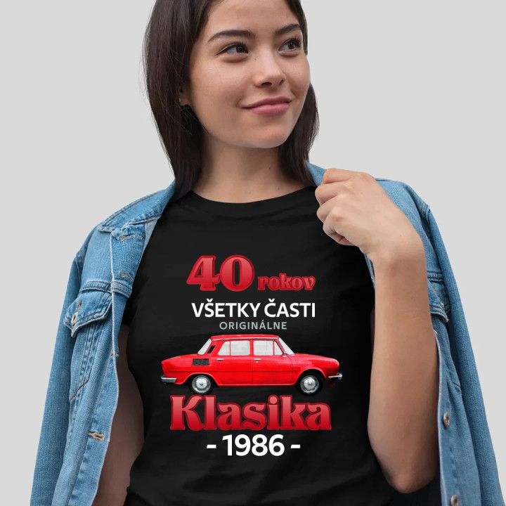 40 rokov - všetky časti originálne - Klasika 1986 - dámske tričko s potlačou