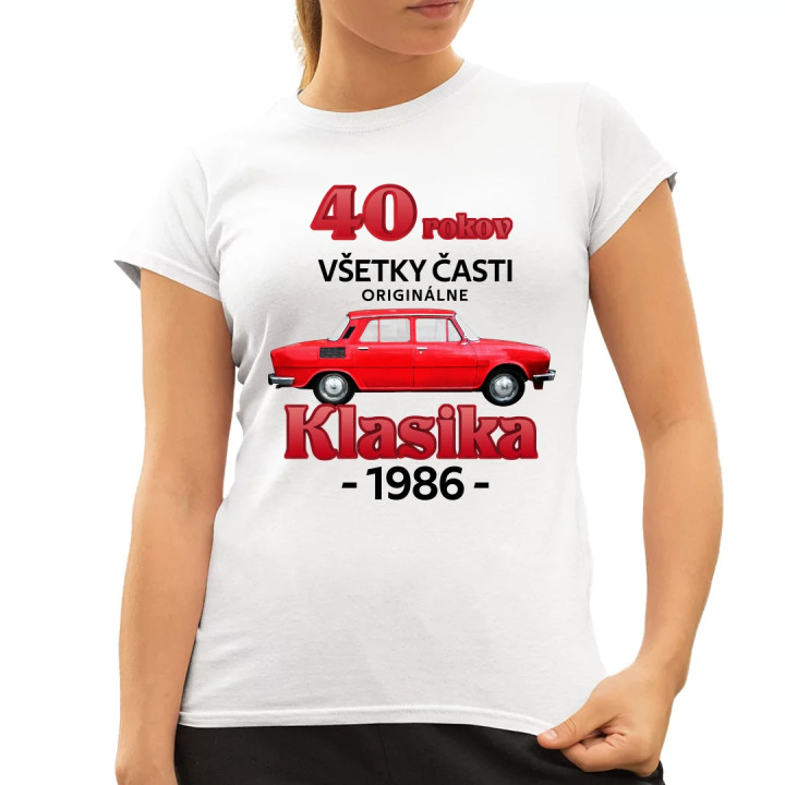 40 rokov - všetky časti originálne - Klasika 1986 - dámske tričko s potlačou