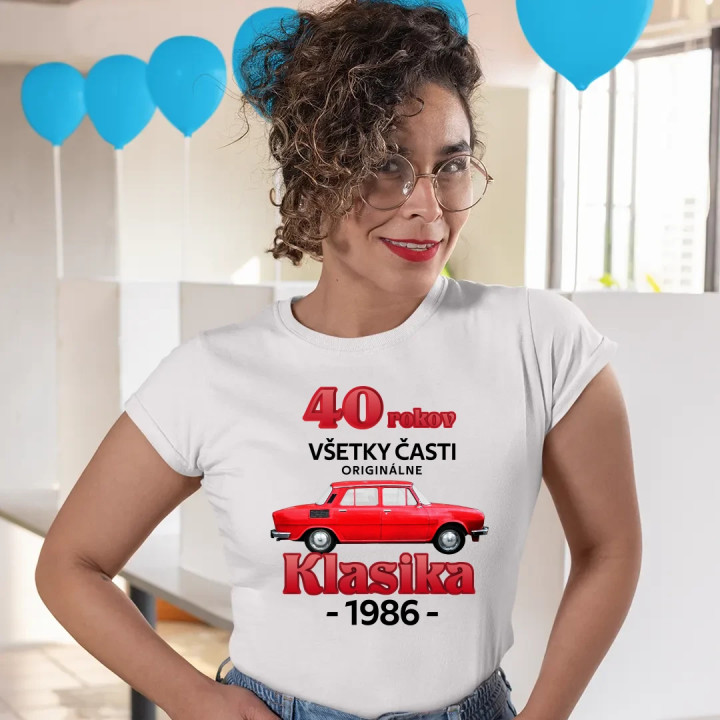 40 rokov - všetky časti originálne - Klasika 1986 - dámske tričko s potlačou