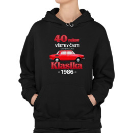 40 rokov - všetky časti originálne - Klasika 1986  - dámska mikina s potlačou