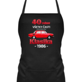 40 rokov - všetky časti originálne - Klasika 1986 - zástera s potlačou